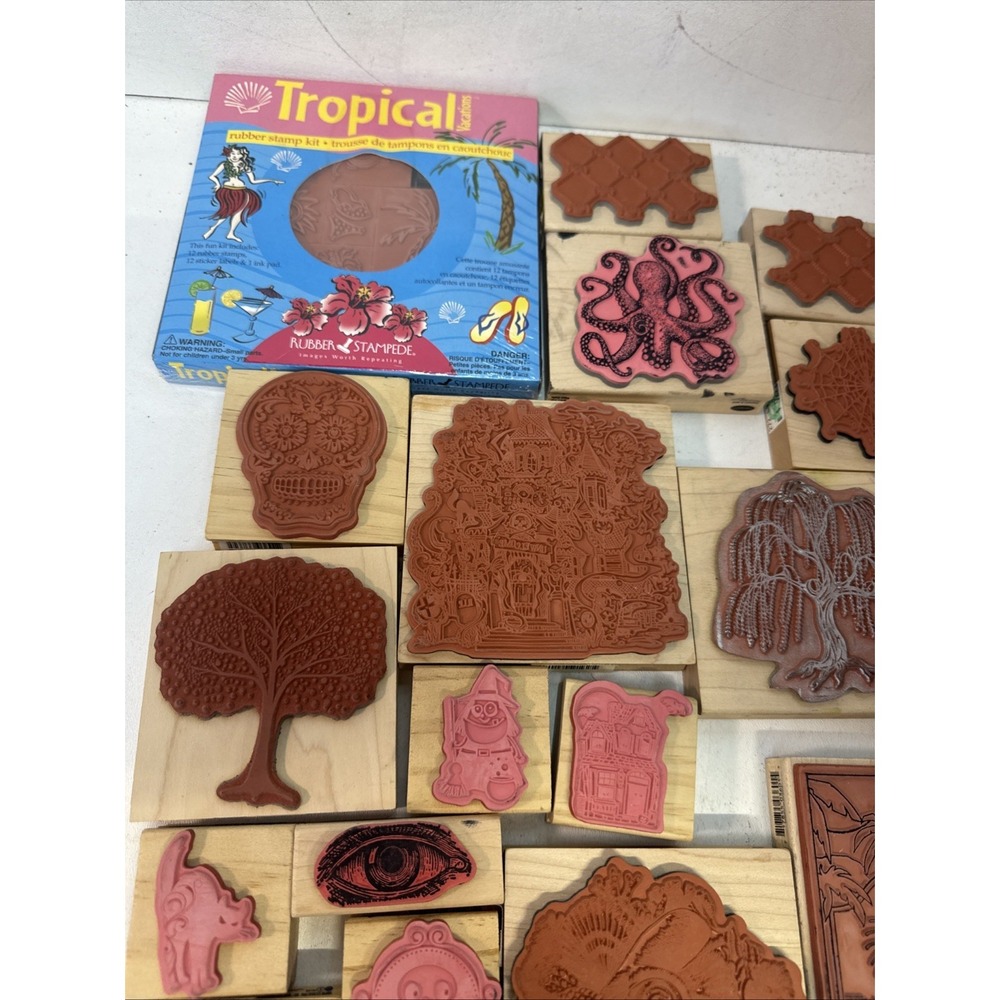 Assorted Rubber Stamp Lot Of 34 Most New - Picture 5 of 5